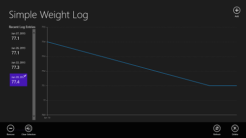 Weight log extra options