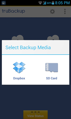 backup media selection