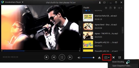wondershare Player snapshot