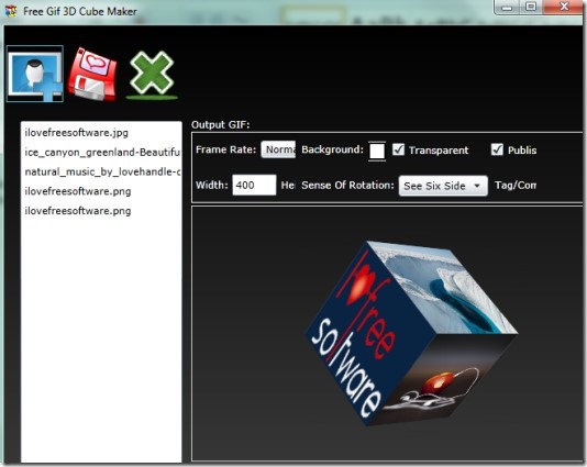 Free Gif 3D Cube Maker 01 create 3D cube with photos