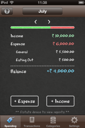 Spending Tracker-home screen-Spending Tracker