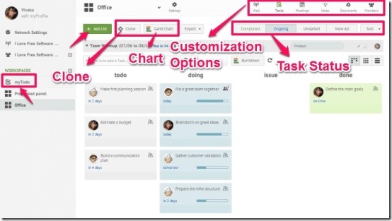 MOOVIA workspace customization