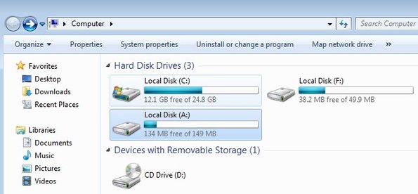 RAM Disk created Ram drive