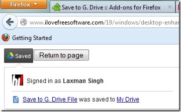 Save To G. Drive- save online files