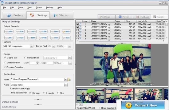 ImageCool Free Image Cropper - Scan Folder