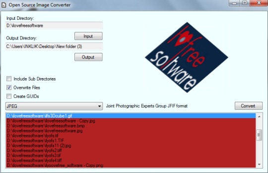 Open Source Image Converter- interface
