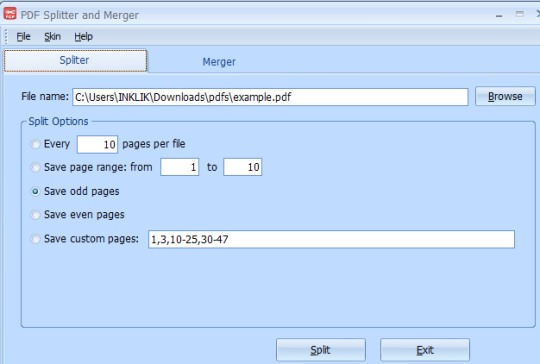 PDF Splitter and Merger- interface