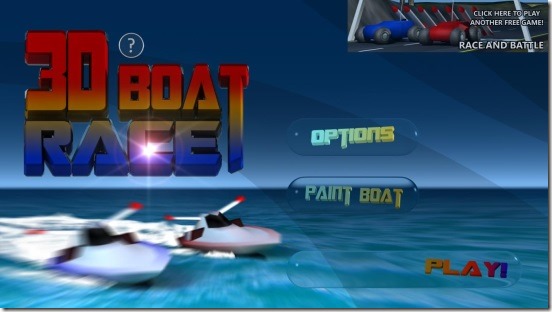 3D Boat Race - main screen