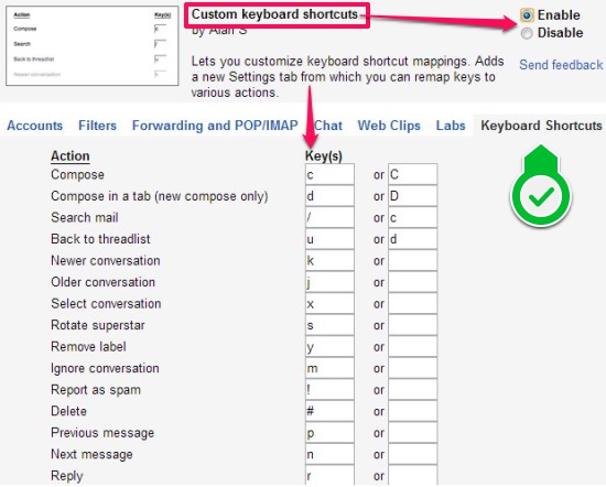 Custom Keyboard Shortcuts