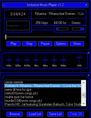 Inclusive Music Player- interface