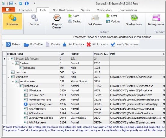 Enhancemy8 - process manager