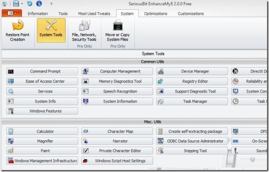 Enhancemy8 - system tools