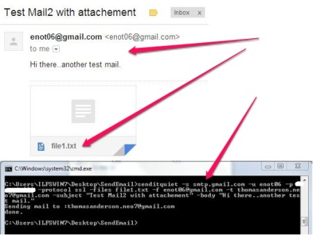 Send email from command line - SendItQuiet - Sending Email with attachment