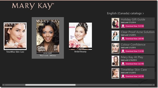 Mary Kay eCatalog- Main Screen