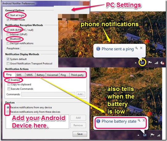 Remote notifier  Setting