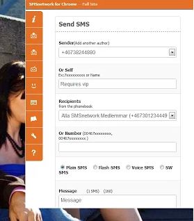 Chrome send sms extenions smsnetwork