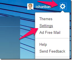 Yahoo mail settings icon