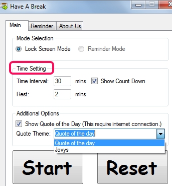 set time settings