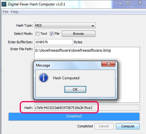 Digital-Fever Hash Computer- md5 hash generator