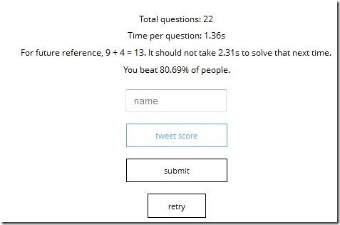 Speedsums result