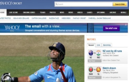 Yahoo cricket