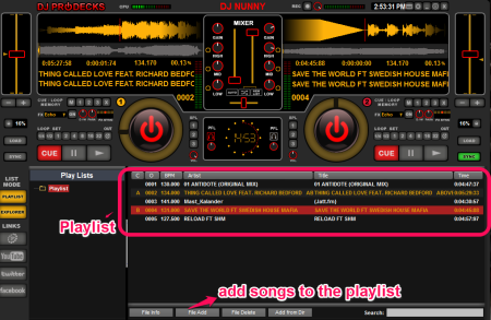 Dj Deck Pro Add files and playlist