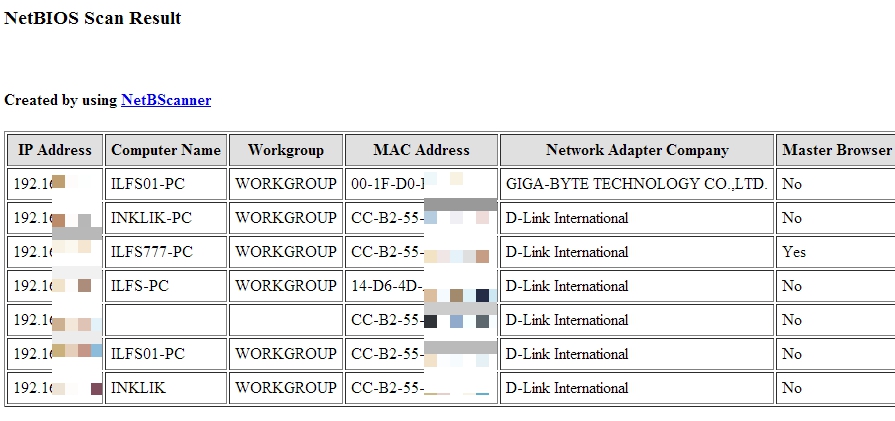 NetBScanner- html report