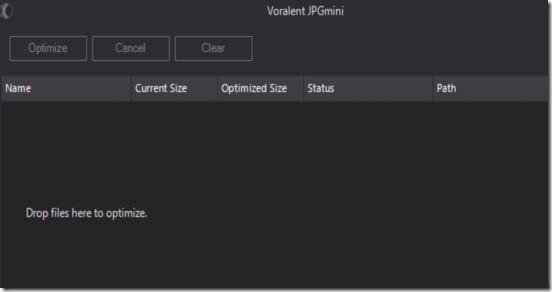 Voralent JPGmini user interface