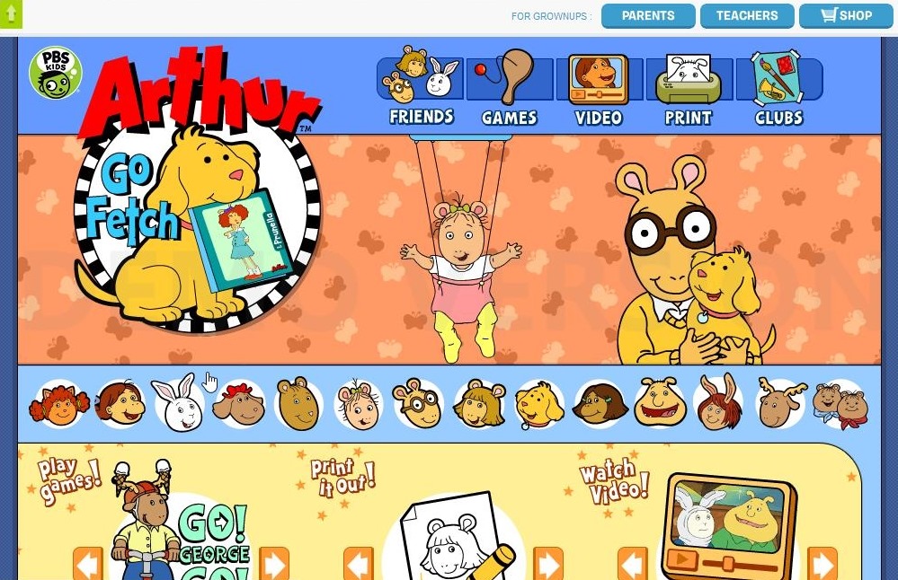 Arthur Interactive Learning Website For Kids With Games Videos