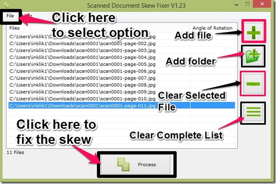 scanned document skew fixer-use