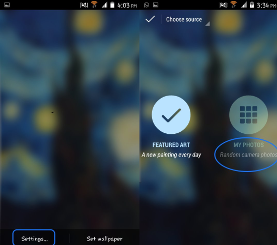 set custom images as wallaper in Muzei Live Wallpaper for android