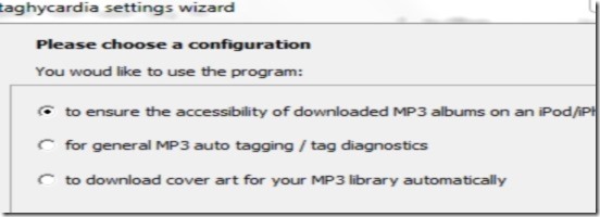 taghycardia settings wizard