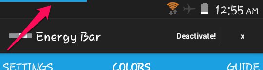 Add battery bar on top of your screen with Energy Bar For Android