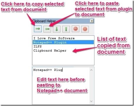 Clipboard Helper plugin bar in detail