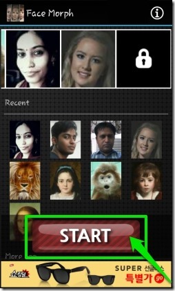 Face Morph- tap start to morph