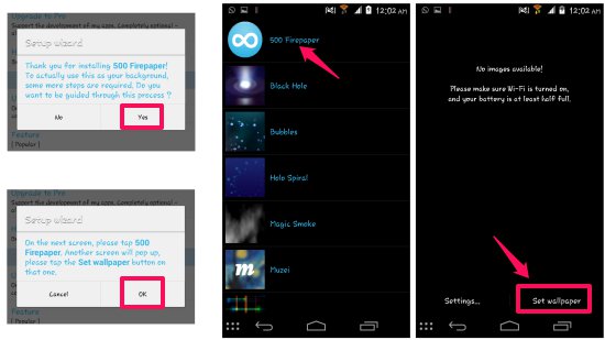 How to set 500 Firepaper as your live wallpaper