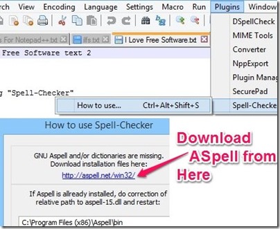 Spell - Checker - download ASpell from here
