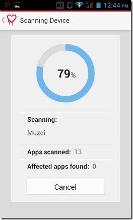 Trend Micro Heartbleed detector Scanning UI