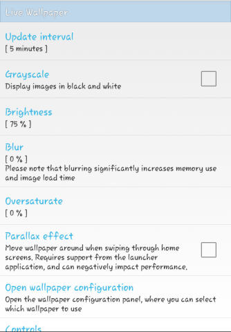 live wallpaper settings