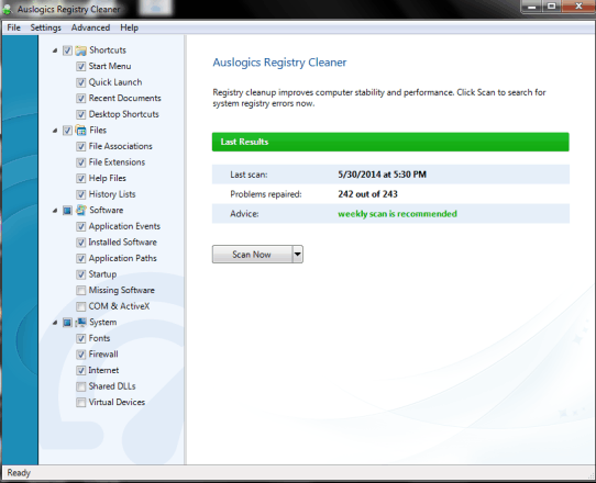 Auslogics Registry Cleaner