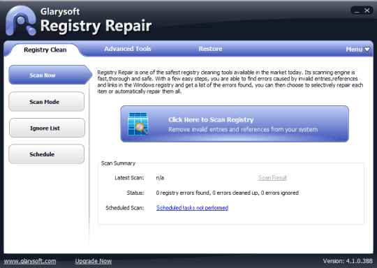 Glarysoft Registry Repair