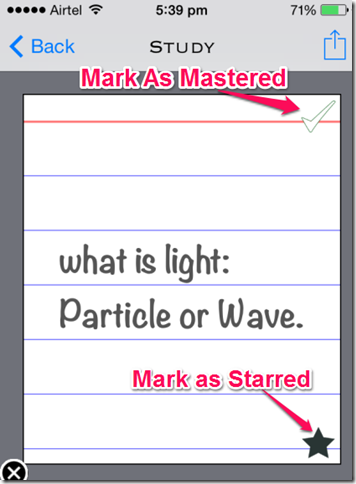 Marking Flashcards