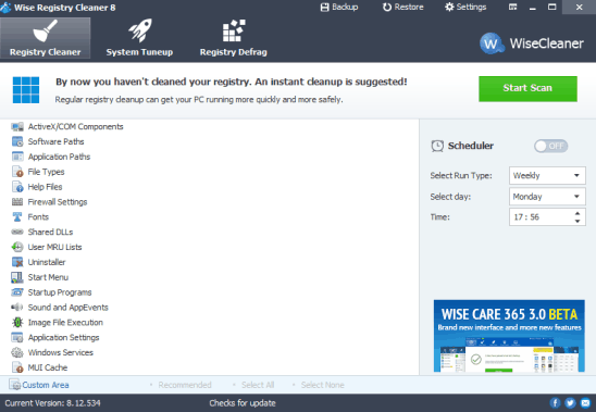 Wise Registry Cleaner 8