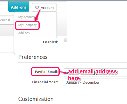 add PayPal email address