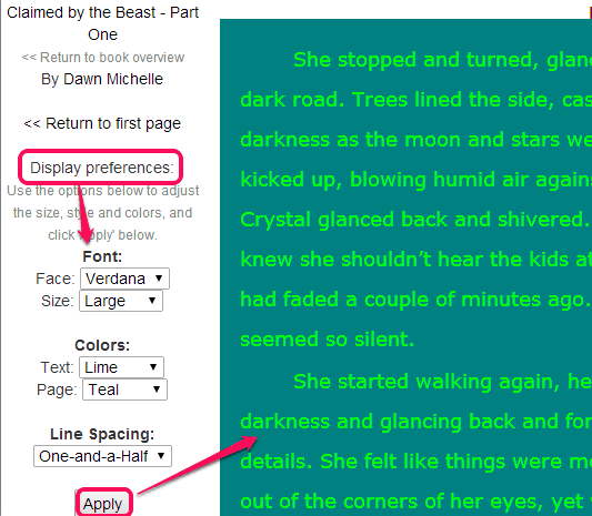 display prefences