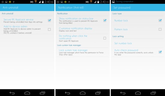 more options in kk applock for android