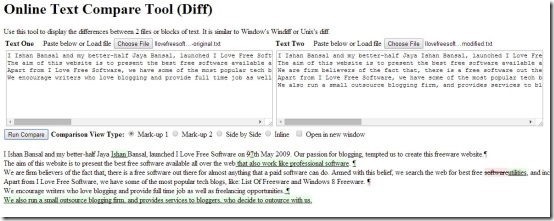 Online Text Compare Tool (Diff)