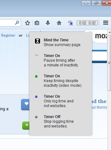 time tracking addons firefox