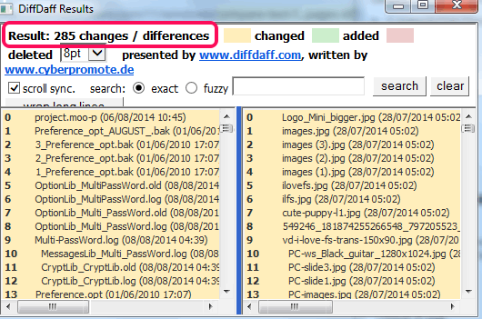 compare text files