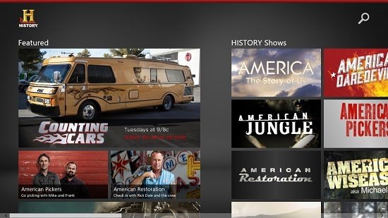 history channel app xbox one